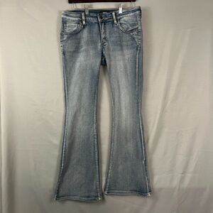 Rise Supply Co. Jeans Womens 9 Blue Denim Cotton Stretch 5-Pocket Flared Leg Y2K